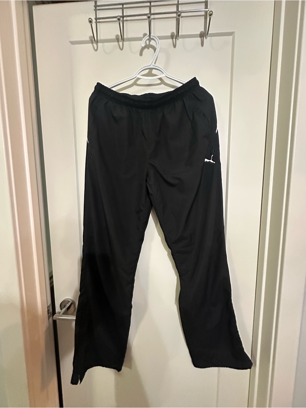 Puma Black Athletic Joggers with White Logo